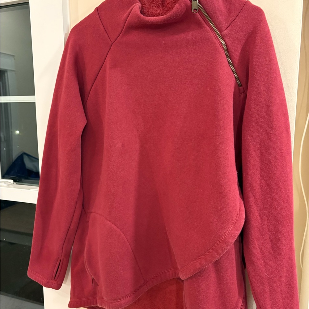 Athleta Red Fleece Pullover
